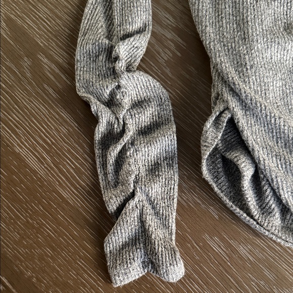 Like new Express Gray Long Sleeve Wrap Top with Ruching Detail - Picture 2 of 7